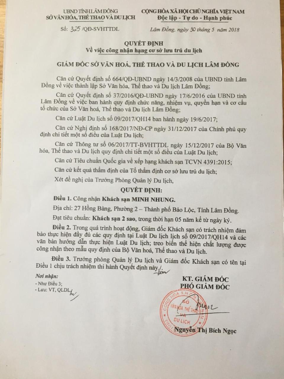 Minh Nhung Hotel Bảo Lộc Eksteriør bilde